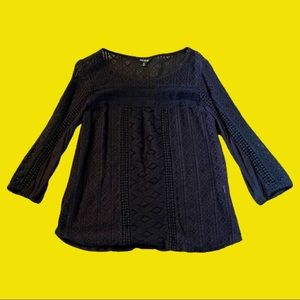 Lucky Brand Black Pullover Top - Medium